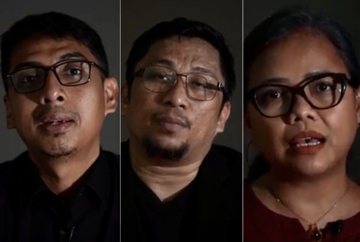 Tiga pakar hukum tata negara, yakni Zainal Arifin Mochtar, Feri Amsari, dan Bivitri Susanti yang menjadi pemeran dalam film dokumenter Dirty Vote. (Foto: Film Dirty Vote/tangkapan layar) 