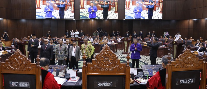 Suasana persidangan sengketa Pilpres 2024 di Mahkamah Konstitusi (Foto: mkri.id)   