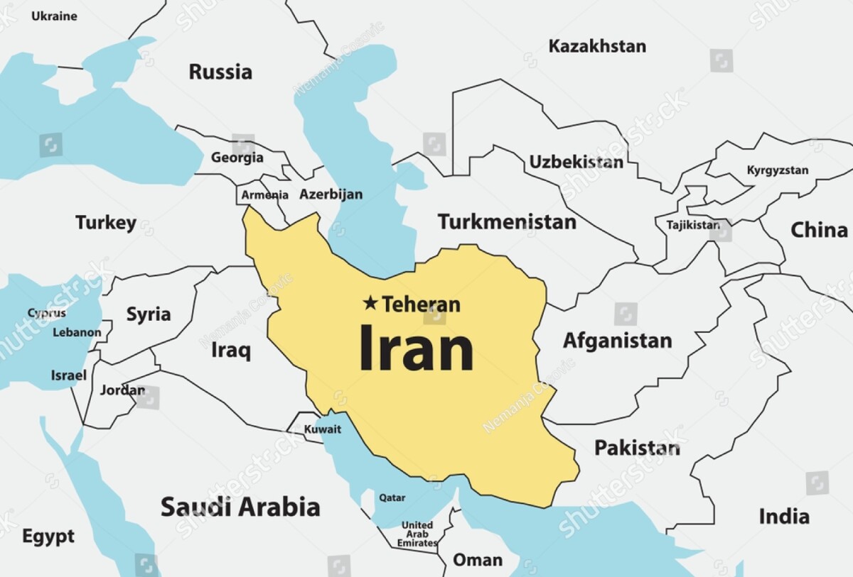 Peta negara Republik Islam Iran. (Foto: shutterstock.com)