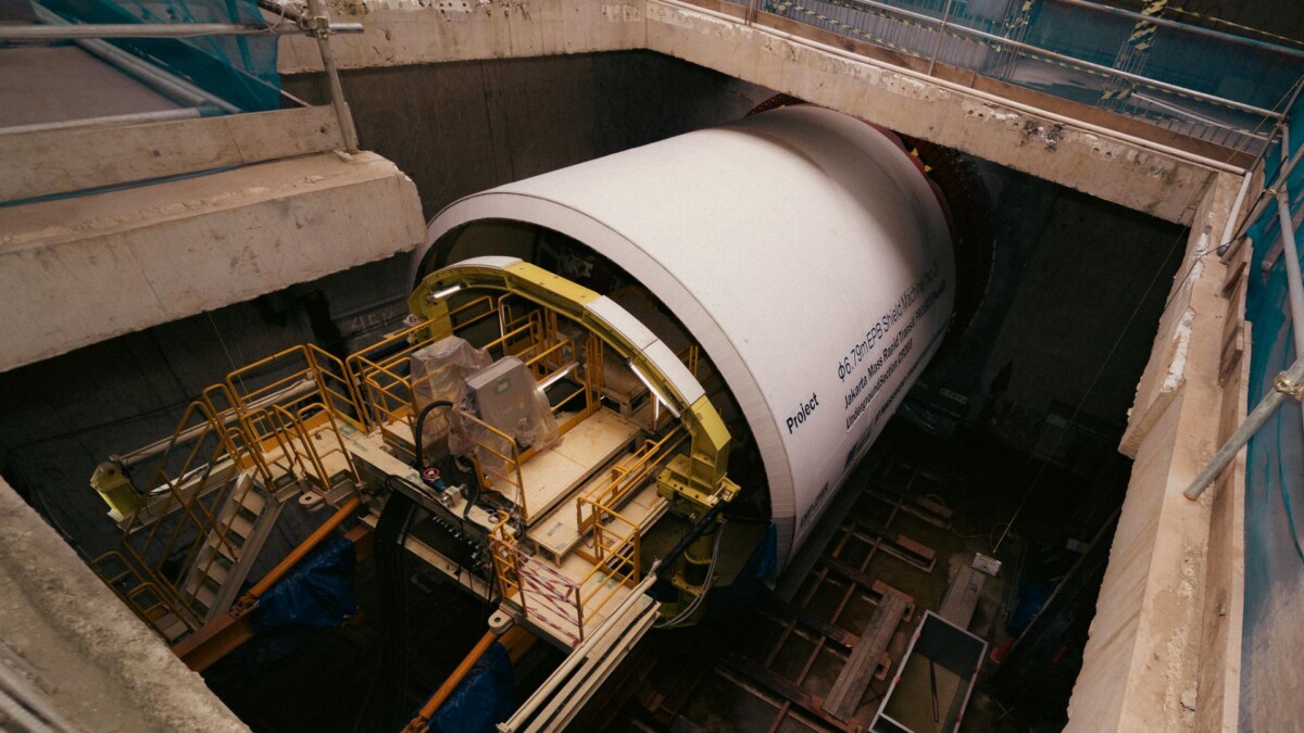 Mesin bor terowongan yang digunakan dalam proyek pembangunan MRT Fase 2A yang ada Stasiun Glodok,, Jakarta Barat. (Foto: jakartamrt.co.id)