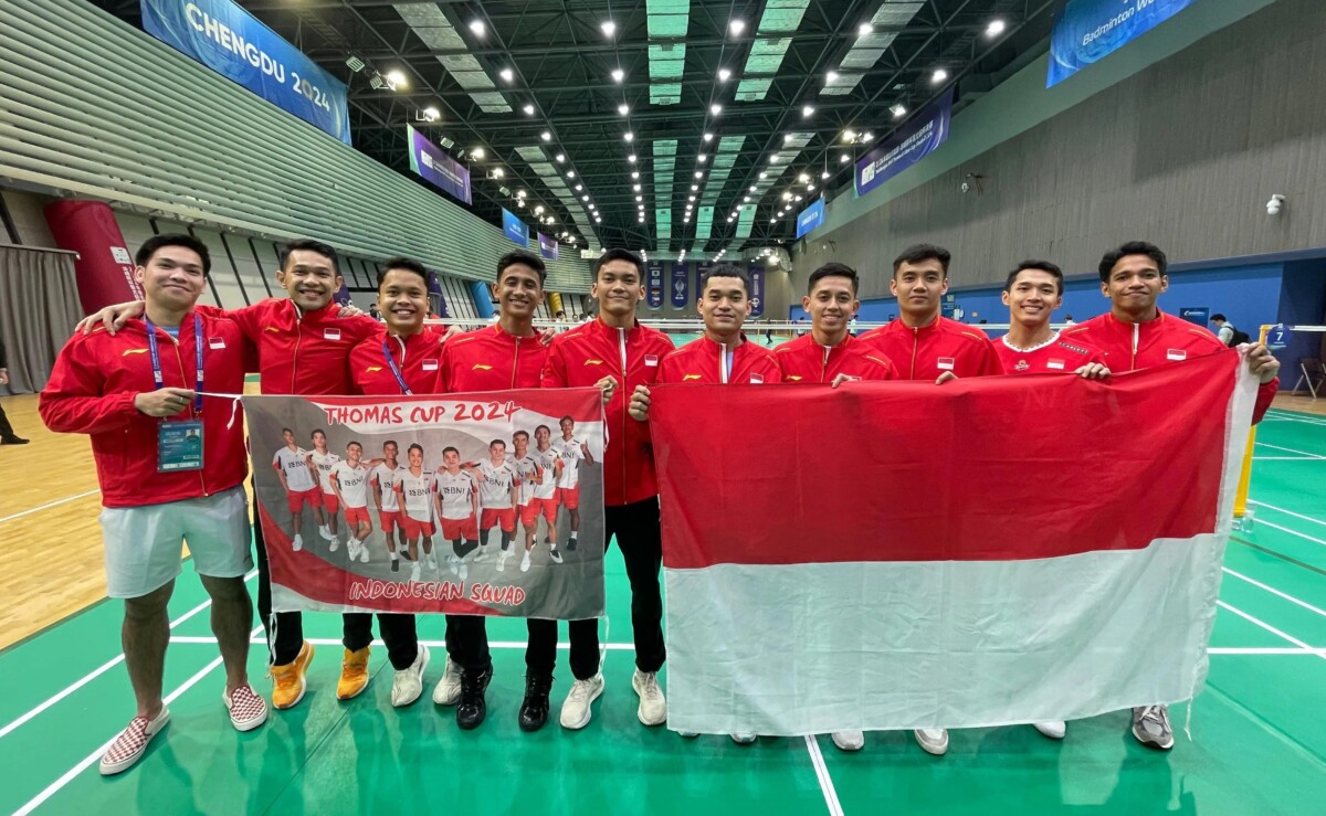 Tim Piala Thomas Indonesia akan menghadapi China pada partai final Thomas Cup 2024, Minggu (5/5/2024) sore. (Foto: PBSI) 