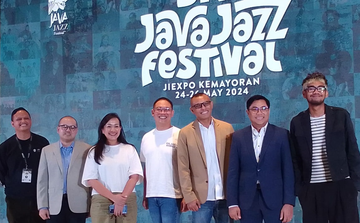 Penyelenggara dan pendukung acara Java Jazz Festival 2024 saat konferensi persi di Jakarta, Rabu (21/5/2024). (Foto: Istimewa)