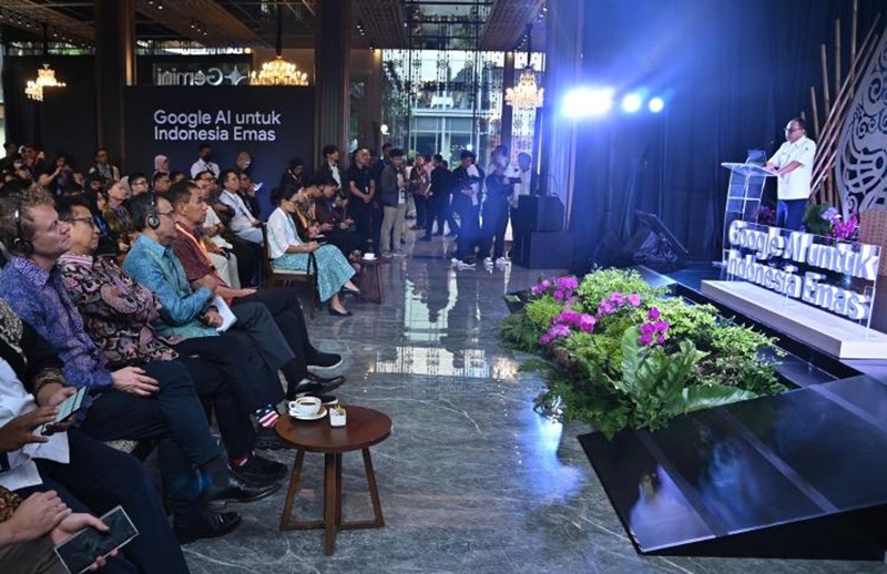 Menkominfo Budi Arie Setiadi dalam acara acara Google AI Untuk Indonesia Emas. (Foto: Kemenkominfo RI)