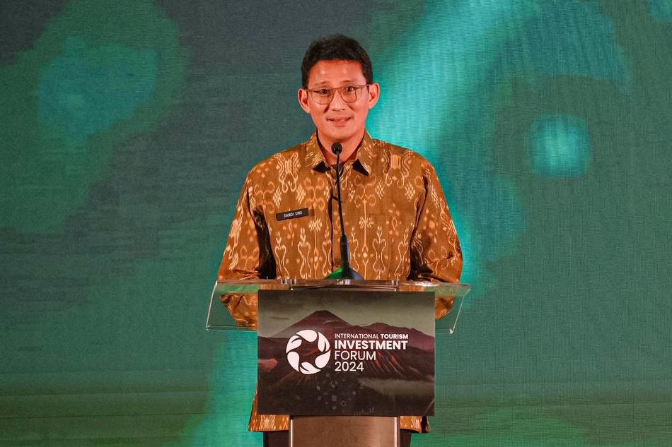Menparekraf Sandiaga Salahuddin Uno dalam International Tourism Investment Forum (ITIF) 2024, Swissôtel PIK Avenue, Jakarta, (5/6/2024). (Foto: kemenparekraf.go.id)