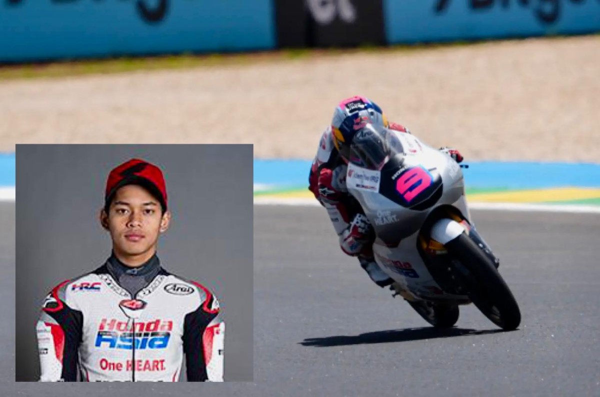 Veda Ega Pratama saat tampil di Moto3 Grand Prix Brasil.  (Foto: honda.racing)